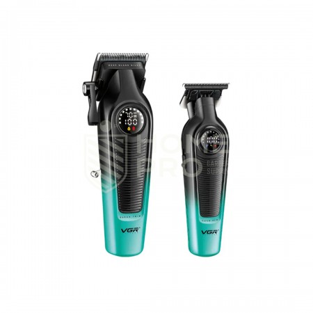 COMBO DE MÁQUINAS PROFESIONALES VGR V-877 S2 BARBER 2 EN 1
