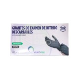 GUANTES DE NITRILO DESCARTABLES EUROMIX NEGRO TALLA M (CAJA DE 100 UNIDADES)