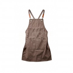 DELANTAL JEAN D-18 GRIS/MARRON
