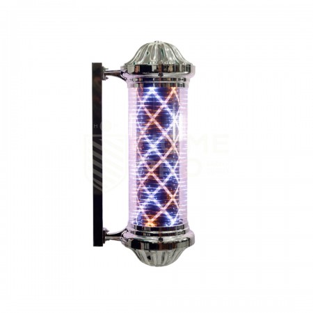 BARBER POLE LUMINOSO BMB14 PLATA 80CM 220V (SIN ESFERA)