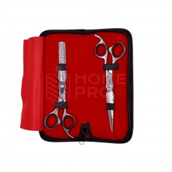 KIT DE TIJERAS PROFESIONALES LMONYX 030 CON ESTUCHE PLATA 6.5"