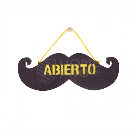 CARTEL CARTELERA BIGOTE ABIERTO NEGRO / AMARILLO