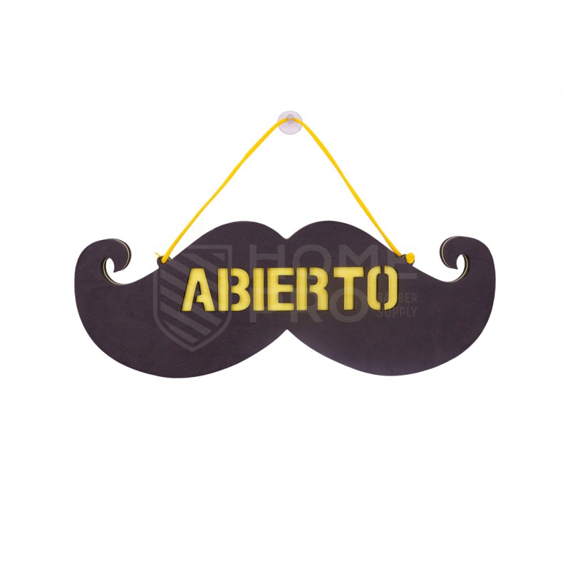 CARTEL BIGOTE *ABIERTO* NEGRO/AMARILLO