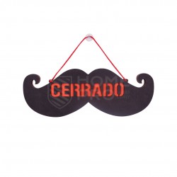 CARTEL CARTELERA BIGOTE ABIERTO NEGRO / ROJO