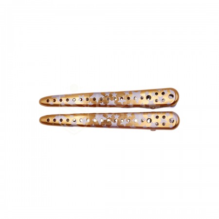 SUJETADOR DE CABELLO INGRID CLIP DORADO CON ESTRELLAS (KIT 2 PCS)