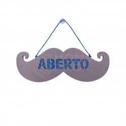 CARTEL CARTELERA BIGOTE ABERTO PORTUGUÉS GRIS / AZUL