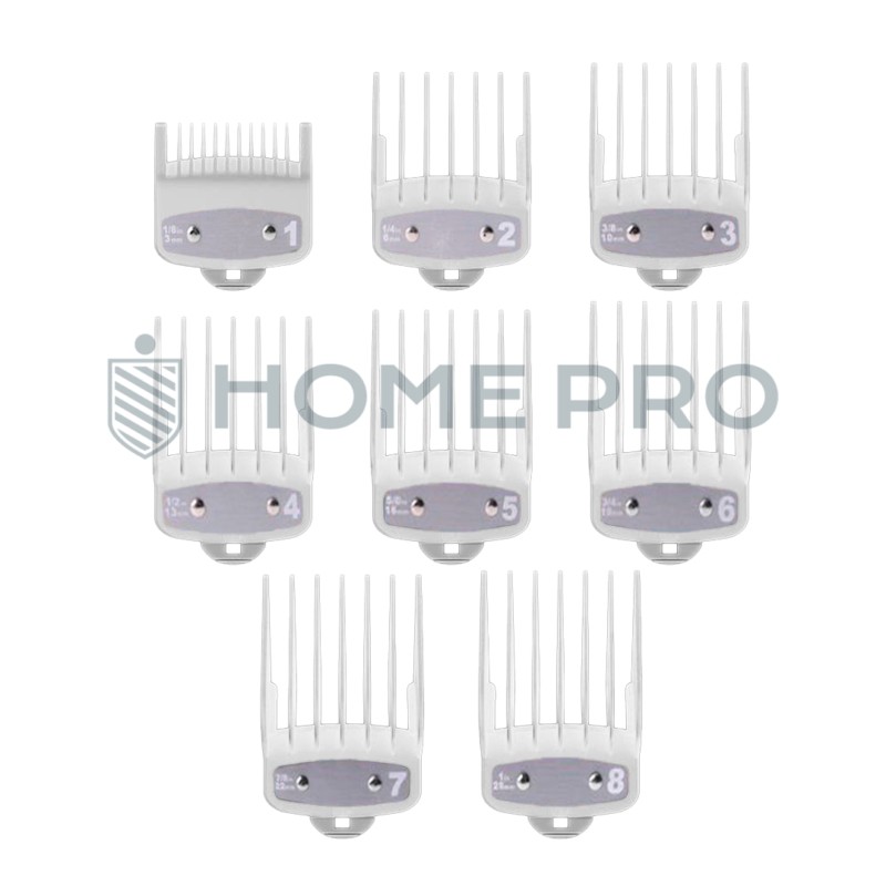 Transparente Premium Altura Peines Set Con 8 - 1 a 8 Transparente Premium Altura Peines Set Con 8 - 1 a 8