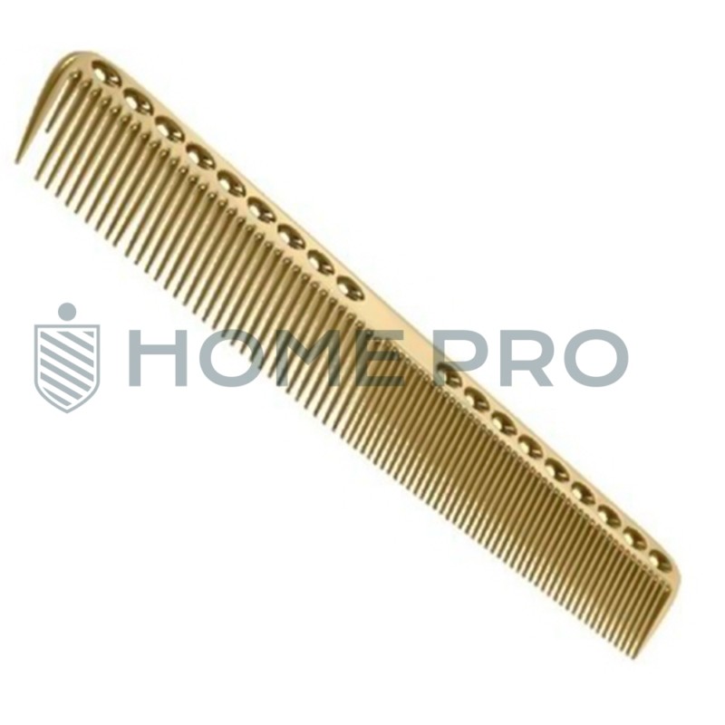 Peine metálico de aluminio para barberos - 18 cm - Dourado