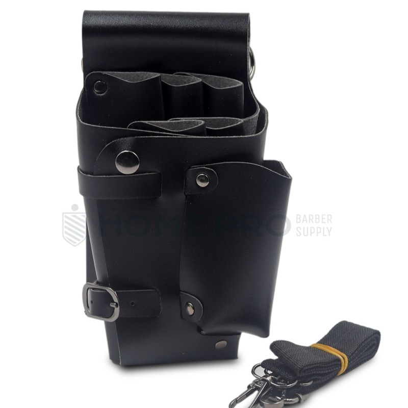 Porta Tesouras Para Barbeiros e Cabeleireros Cintura - Preto