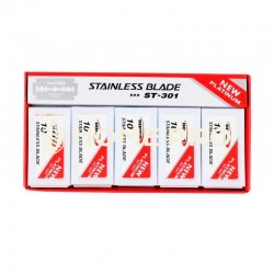 Lâminas de barbear Dorco ST301 Platinum Extra Double Edge, 100 unidades, pacote com 10