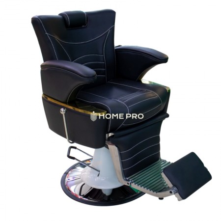 Sillón de Barbero, Salón Reclinable - Plata/Negro y Oro