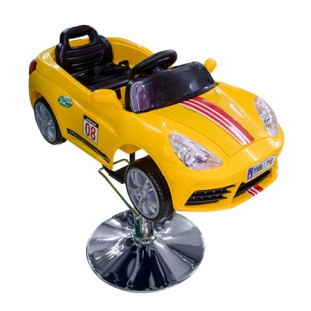 Carro Infantil Barbearia, salão Porche Amarelo Concept 12V para meninos e meninas, carro e