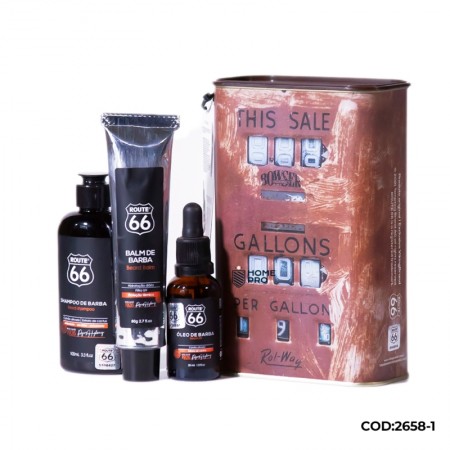Kit de Barba na Lata - (5 produtos) - Gallons - Route 66 | Viking Brand