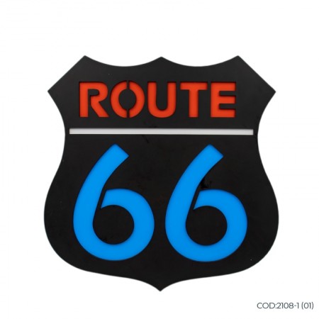 Placa decorativa Route 66 MDF (Consultar colores disponibles) 35cm