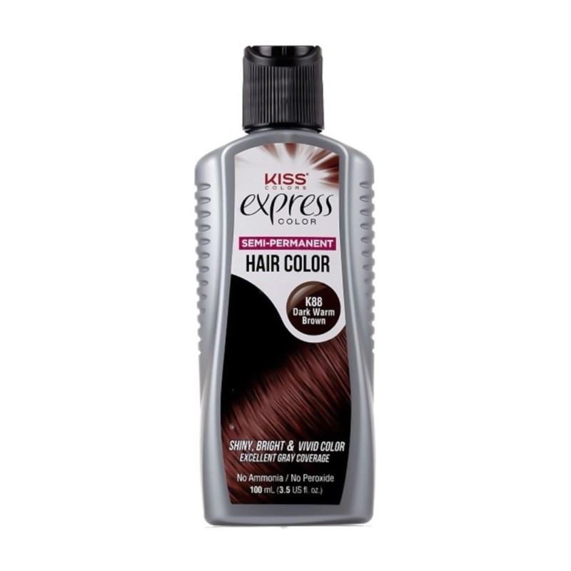 KISS coloração de cabelo semipermanente Express Color K88 Dark Warm Brown KISS coloração de cabelo semipermanente Express Color K88 Dark Warm Brown