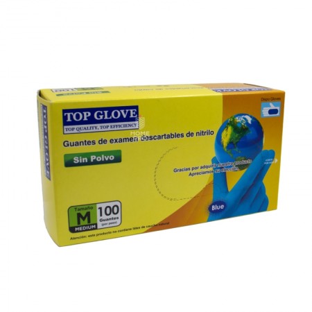 Top Glove Guante desechable de nitrilo, Azul (caja de 100)