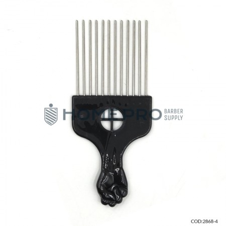 Pente afro metal preto cod 6337