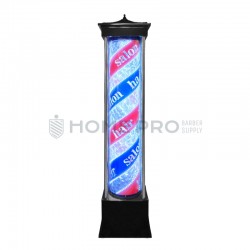 Barber pole preto giratório iluminado de 190cm 110v