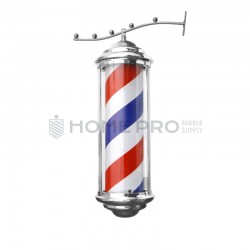  BARBER POLE PRATEADO ILUMINADO GIRATÓRIO PENDENTE 45 CM 220V