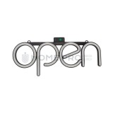 Cartel led estilo neón open blanco 40cm x 15cm