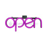 Cartel led estilo neón open Rosa 40cm x 15cm