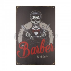 Placa decorativa vintage de barberia 20cm x 30cm