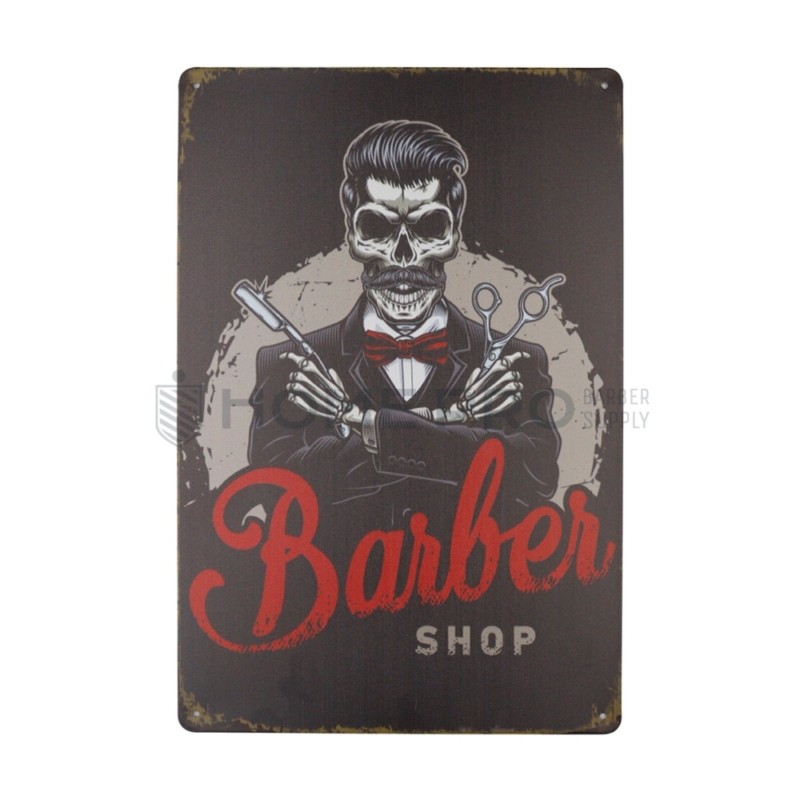 Placa decorativa vintage de barberia 20cm x 30cm