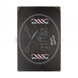 Placa decorativo vintage de barbearia, 20 cm x 30 cm