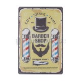 PLACA DECORATIVA VINTAGE DE BARBERIA 20CM X 30CM