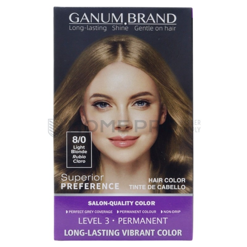 Ganum brand hair color 8/0 rubio claro