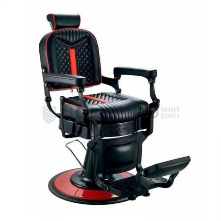 CADEIRA DE BARBEIRO LM PRO COM DETALHES VERMELHOS