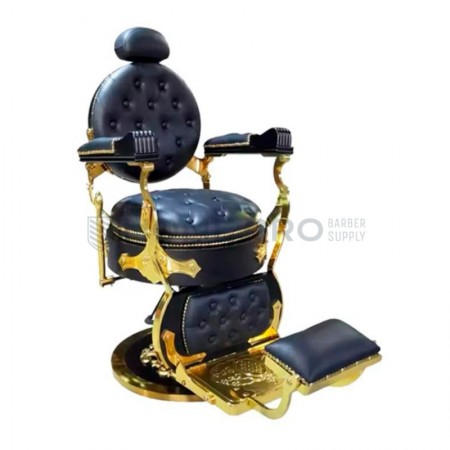 CADEIRA DE BARBEIRO LM PRO: DOURADO E PRETO
