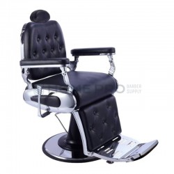 Sillón de peluquería, salón reclinable - negro/plata lm pro