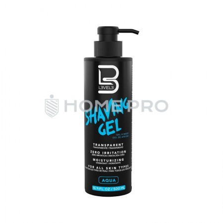 Gel de barbear transparente Aqua 500ml L3VEL3