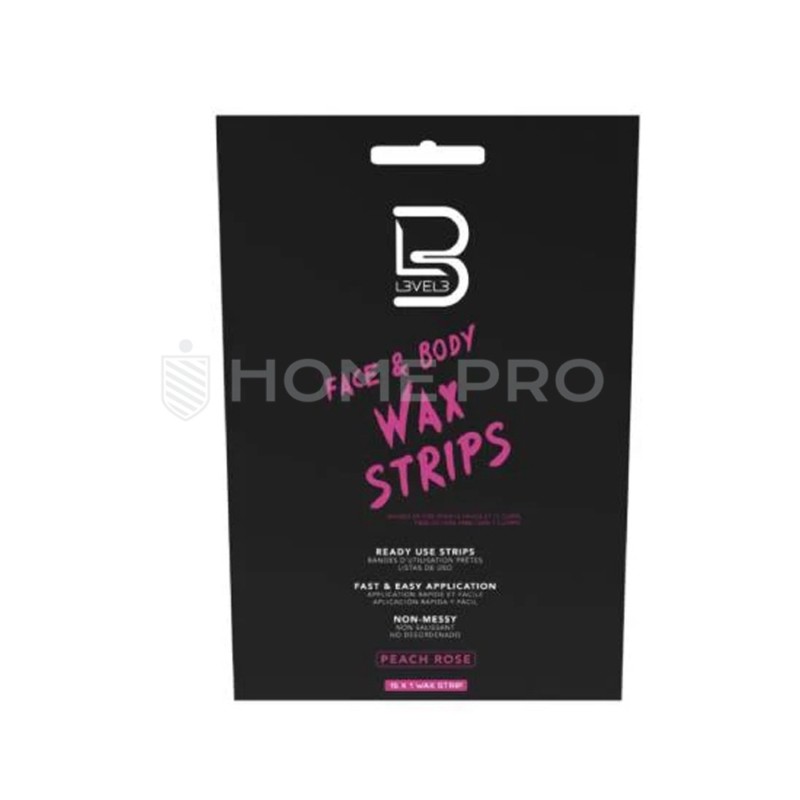 L3vel Tiras de cera facial e corporal rosa