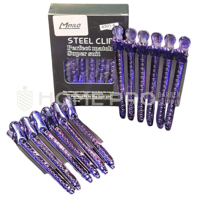 CLIP DE ACERO LMPRO, 12 UNID. COLOR LILA - 9,5 CM