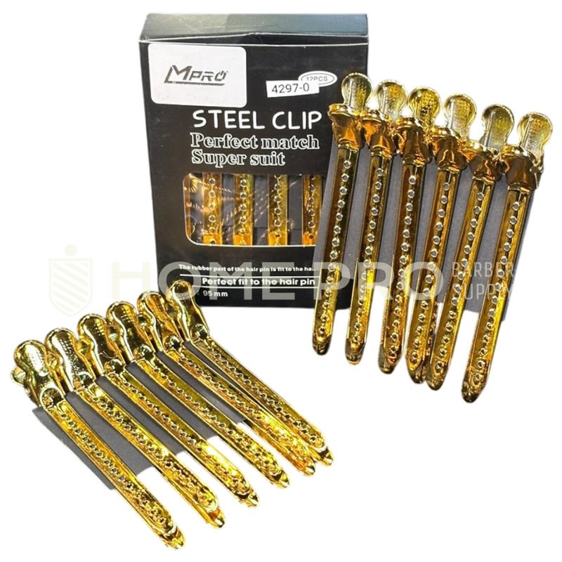 LMPRO STEEL CLIP 12PCS DORADO 9.5CM