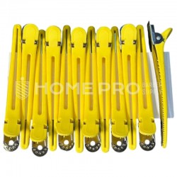 PINZA PARA EL PELO LMPRO, COLOR AMARILLO 5566, PAQUETE DE 12 UNIDADES.