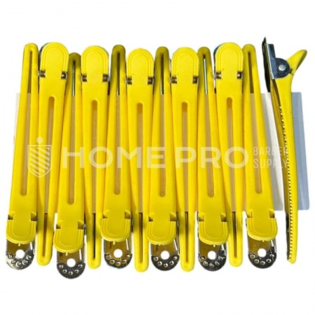 PINZA PARA EL PELO LMPRO, COLOR AMARILLO 5566, PAQUETE DE 12 UNIDADES.
