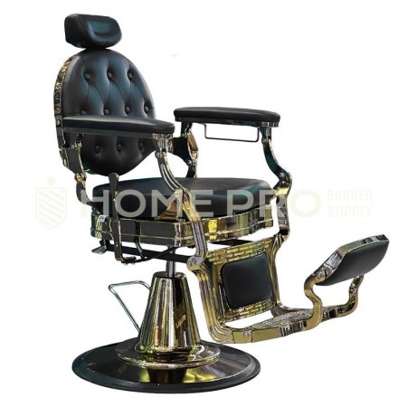 CADEIRA DE BARBEIRO PROFISSIONAL LMPRO DC81020 - EDIÇÃO DOURADA E PRETA